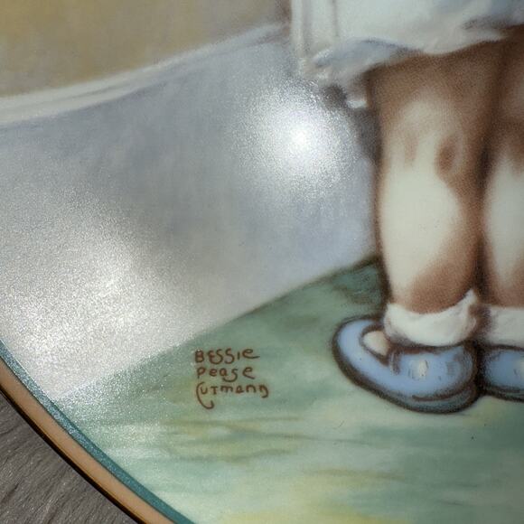 Bessie Pease Gutmann “In Disgrace” Plate Hamilton Collection 1985 Child Dog - Picture 3 of 4